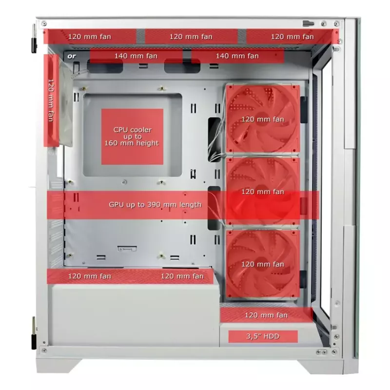 PC skriňa LC-Power LC-7041B-ON Midi Tower biela