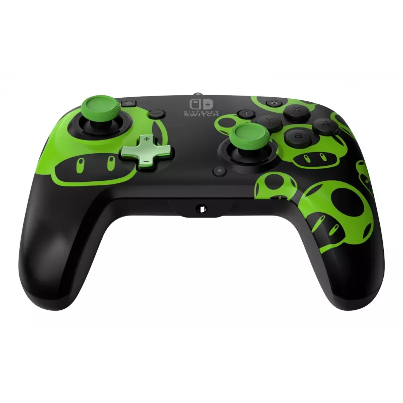 Gamepad PDP REMATCH Wired Controller 1-Up Glow in the Dark pre Nintendo Switch, USB, 3m kábel, D-pad, tlačidlo Home, čierna/zelená