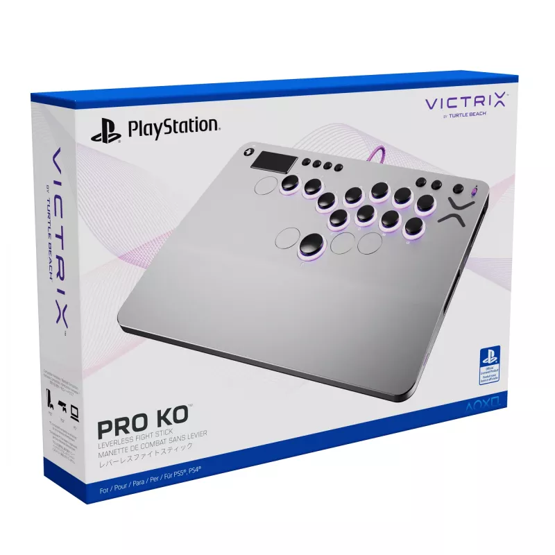 PDP Victrix Pro KO Leverless Fight Stick sivá USB Fightstick PC, PlayStation 4, PlayStation 5