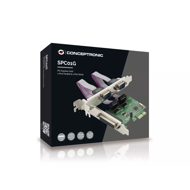 Conceptronic PCI Express karta 1-port paralelný & 2-port sériový
