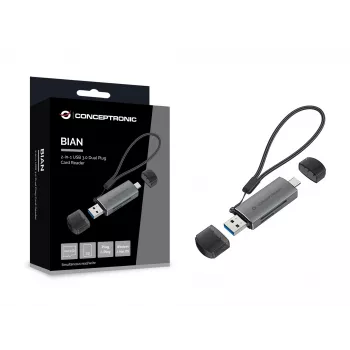 Conceptronic BIAN05G 2-in-1 USB 3.0 Dual Plug čítačka kariet, SD/MicroSD 3.0, UHS-I