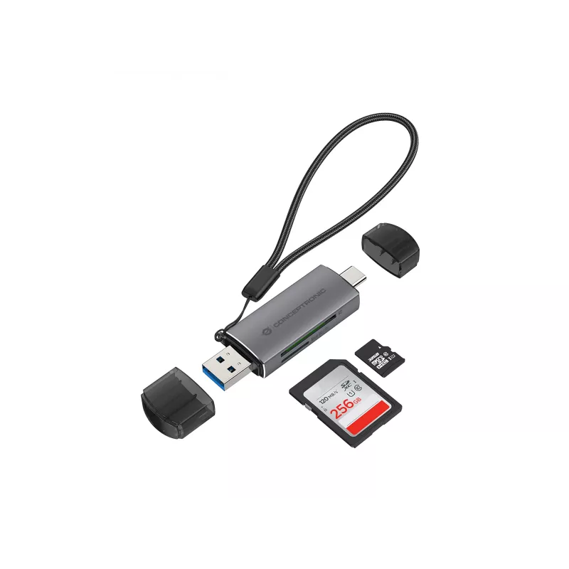 Conceptronic BIAN05G 2-in-1 USB 3.0 Dual Plug čítačka kariet, SD/MicroSD 3.0, UHS-I
