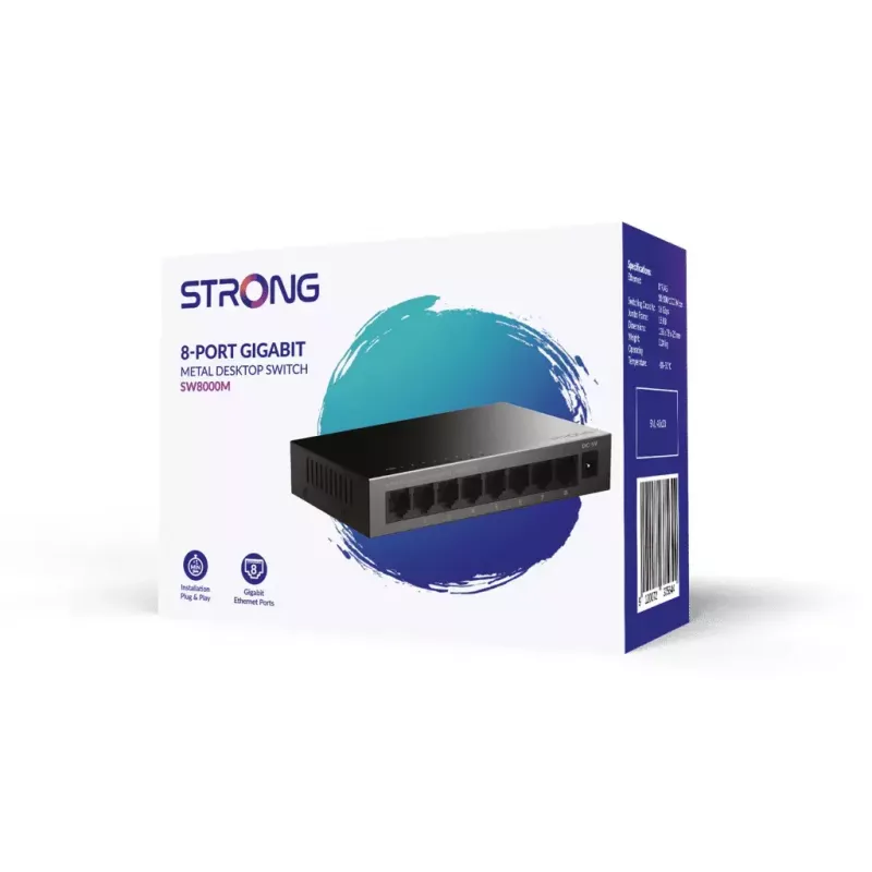 Strong SW8000M sieťový switch Gigabit Ethernet 8 portov 16 Gbit/s