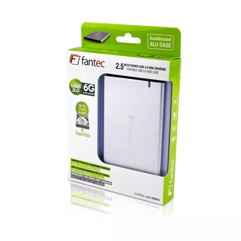 HDD/SSD puzdro Fantec ALU7MMU3 strieborné 2,5 palca