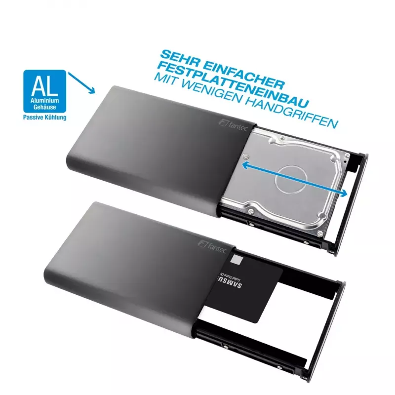 HDD puzdro Fantec DB-ALU31 čierne 3,5 palca