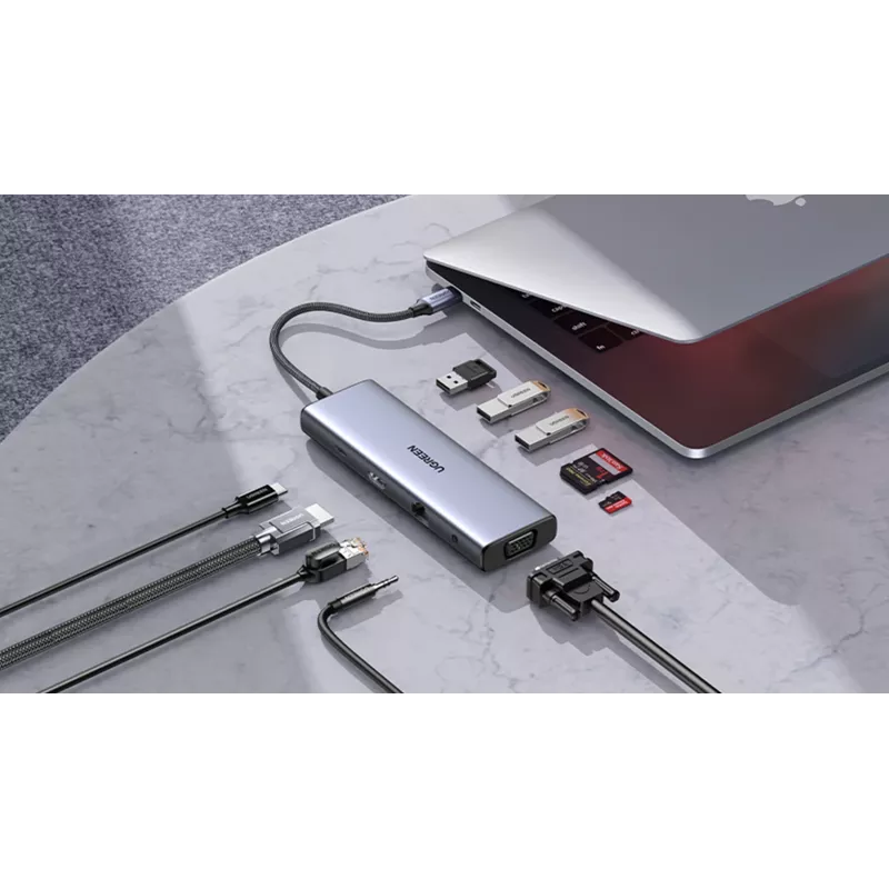 Ugreen Revodok 10-in-1 USB-C hub UGREEN 15601 10 portov 4K HDMI