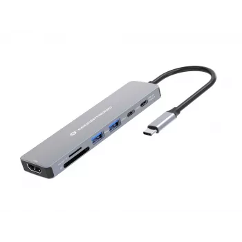 Conceptronic DONN28G 7-in-1 USB 3.2 Gen 1 dokovacia stanica, 4K60Hz HDMI, USB-A 5Gbps x 2, USB-C 5Gbps, SD, TF/MicroSD, 100W USB PD