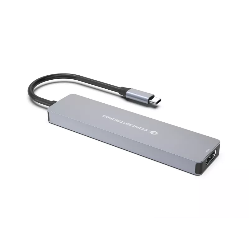 Conceptronic DONN28G 7-in-1 USB 3.2 Gen 1 dokovacia stanica, 4K60Hz HDMI, USB-A 5Gbps x 2, USB-C 5Gbps, SD, TF/MicroSD, 100W USB PD