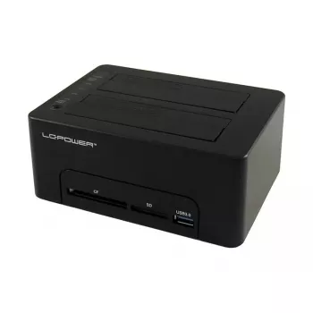 LC Power LC-DOCK-U3-CR - dokovacia stanica pre HDD so sieťovým indikátorom, vypínač, funkcia klonovania šachty: 2 - 2.5 / 3.5 zdieľané (6,4 cm/8,9 cm