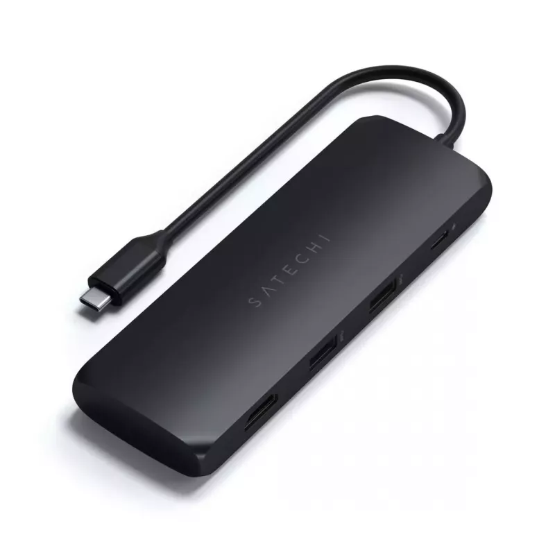 Satechi ST-UCHSEK hybridný multiportový adaptér USB-C s puzdrom na SSD, HDMI, čierny
