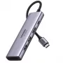Ugreen 6-in-1 USB-C hub USB Type-C strieborný