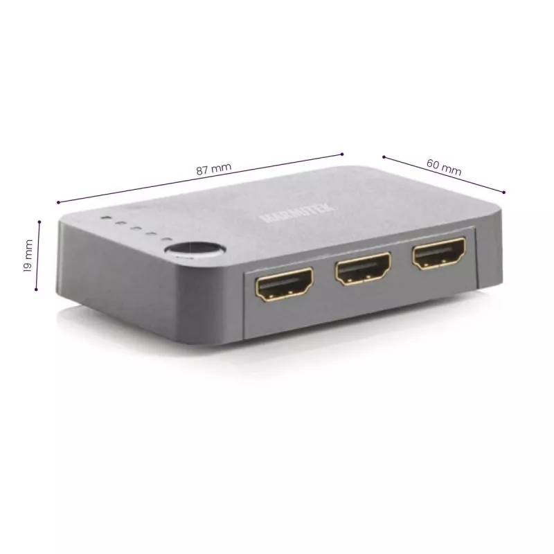 Marmitek Connect 350 UHD 2.0 prepínač HDMI, HDMI 2.0b, 4K 2160p, 18 Gbit/s, čierny