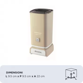 Ariete 2878 Vintage šľahač mlieka na cappuccino, čaj, horúcu a studenú čokoládu, instantné nápoje, 500 W, pastelová béžová farba