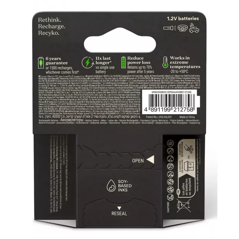 GP Batteries ReCyko Pro GPRCP80AAA174C4 nabíjateľná batéria AAA (Micro), NiMH 800 mAh 1,2 V, 4 ks