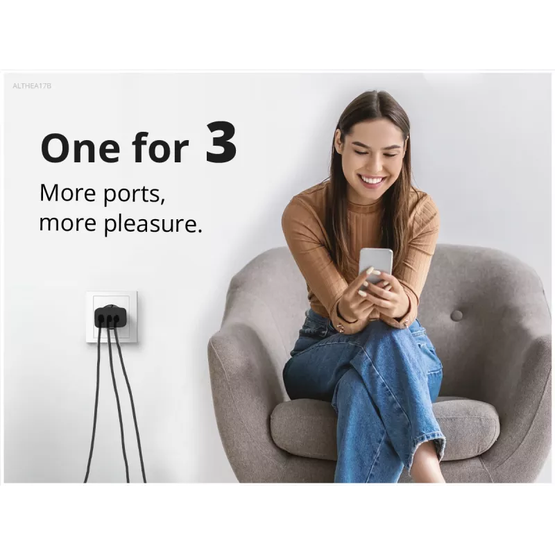 Conceptronic 3-portová 67W GaN USB PD nabíjačka s USB-C káblom, USB-C x 2, USB-A x 1, QC 3.0, PPS