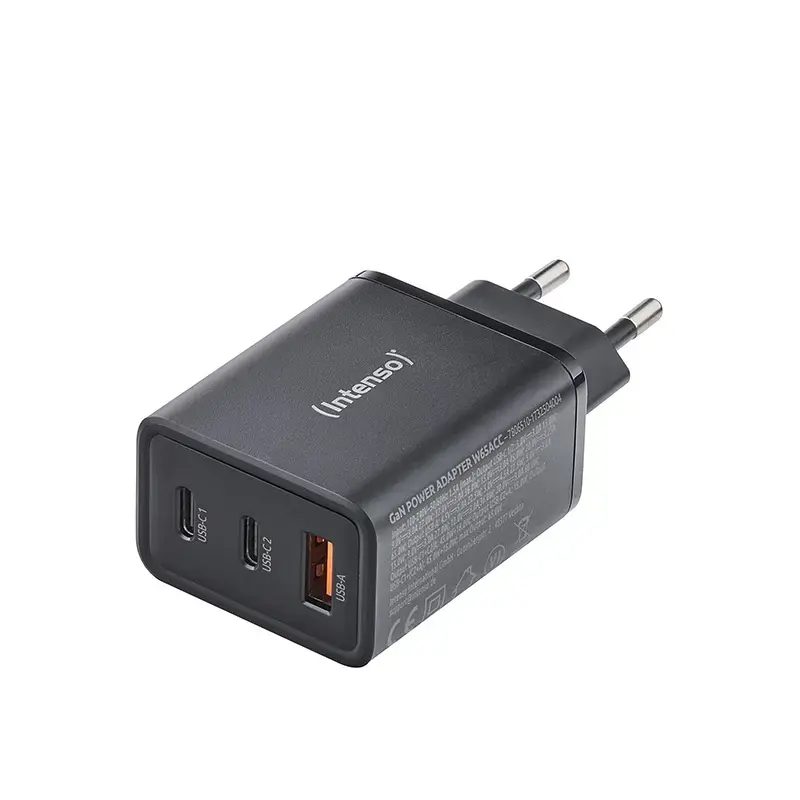 Napájací zdroj Intenso W65ACC USB-A a USB-C konektory čierny