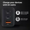 Napájací zdroj Intenso W65ACC USB-A a USB-C konektory čierny