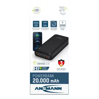 Prenosná powerbanka Ansmann PB320PD 20000 mAh