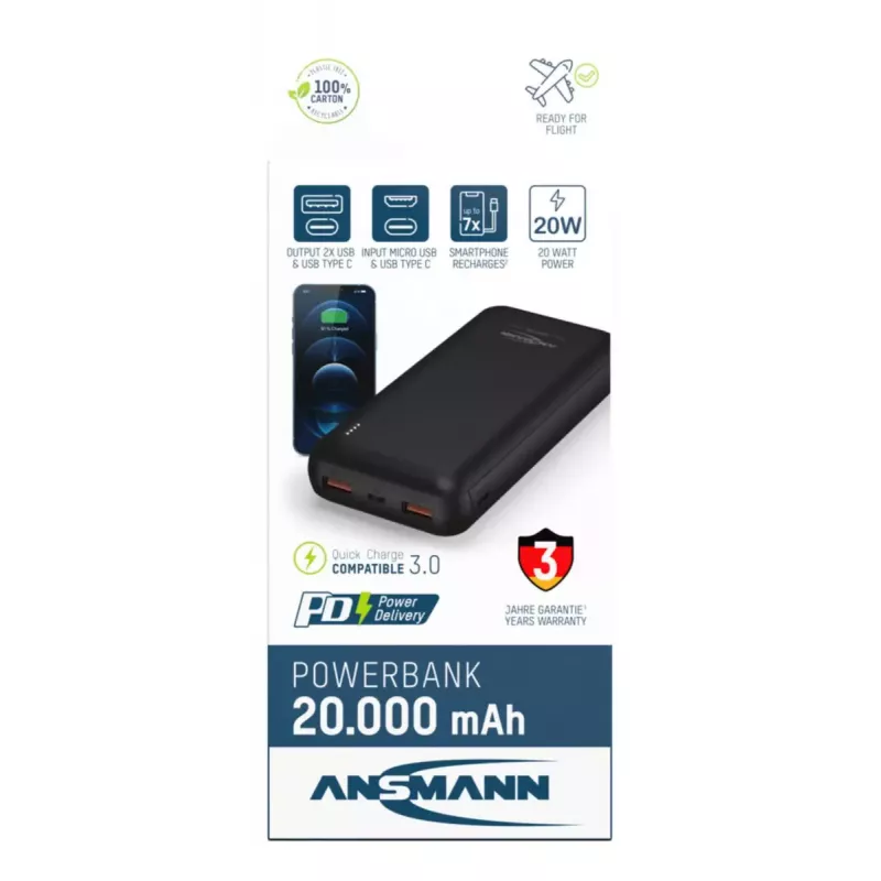 Prenosná powerbanka Ansmann PB320PD 20000 mAh