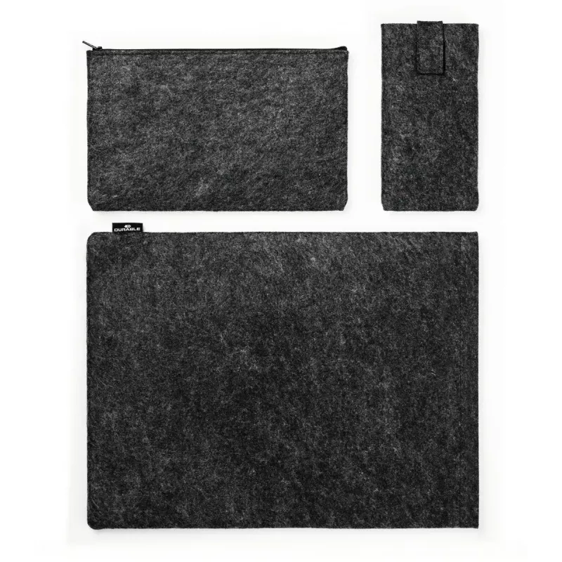 Durable 507158 MultiBag EFFECT obal na notebook / tablet 16,4″ (41,7 cm), plsť z recyklovaného PET, s vreckom na príslušenstvo a telefón