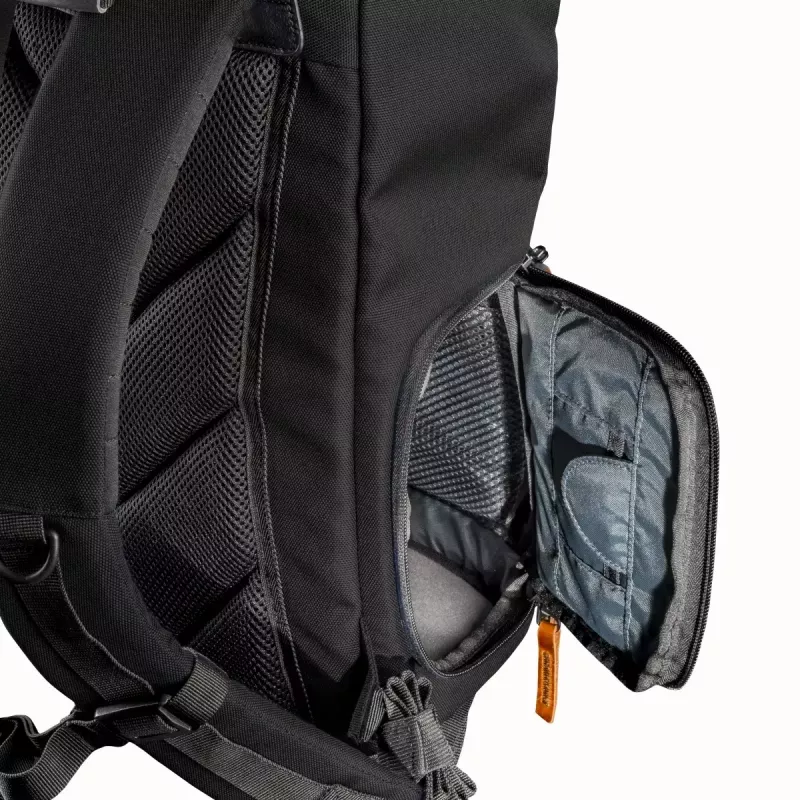 Batoh Mantona Luis junior čierny hnedý koža kov polyester syntetika
