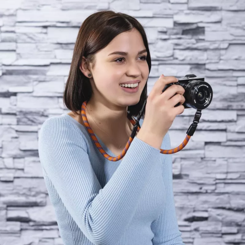 Hama Braid 120 popruh na digitálny fotoaparát nylon modrý, oranžový