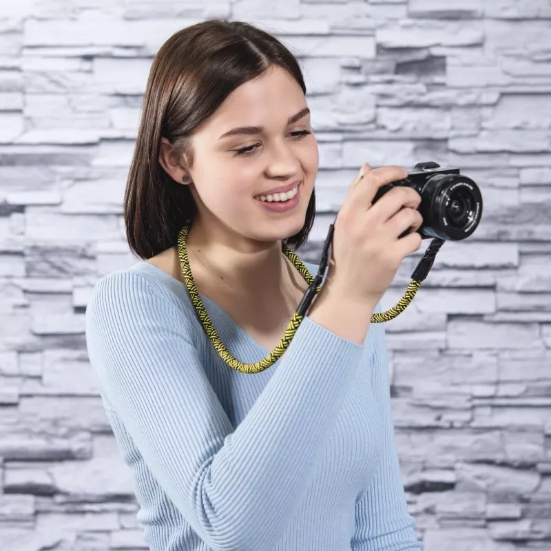 Hama Braid 120 popruh na digitálny fotoaparát nylon čierny, žltý