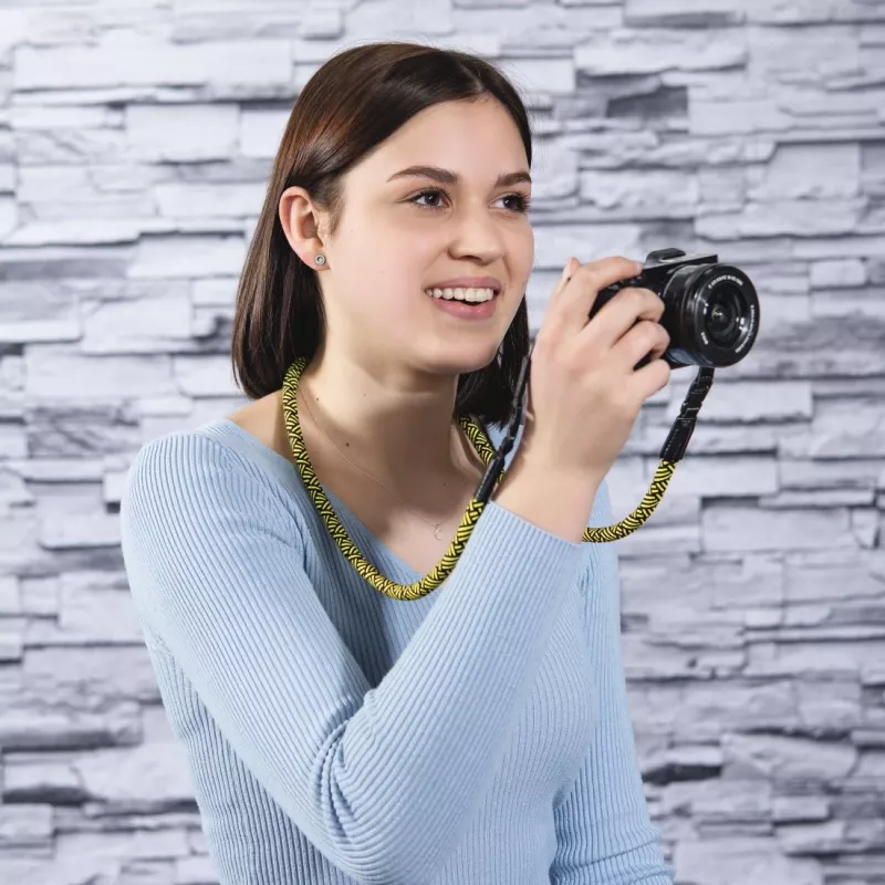 Hama Braid 120 popruh na digitálny fotoaparát nylon čierny, žltý