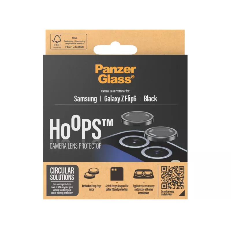 PanzerGlass ® Hoops® ochrana objektívu fotoaparátu čierna Samsung Galaxy Z Flip6