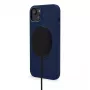 Decoded D23IPO14MBCS9NE antimikrobiálny silikónový zadný kryt MagSafe pre iPhone 14 Plus, Navy Peony