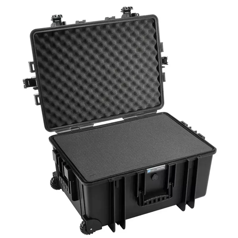 B&W 6800/B/SI Outdoor Case Type 6800 kufor s tvrdým plášťom, polypropylén, s penovou vložkou, čierny