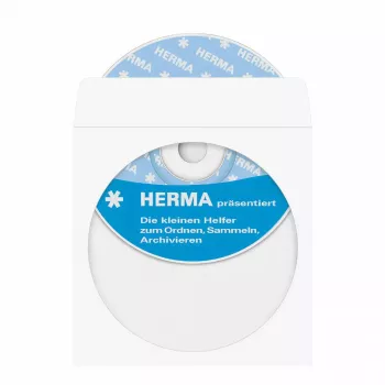 HERMA obaly na CD/DVD z papiera biele s lepiacim bodom 100 kusov