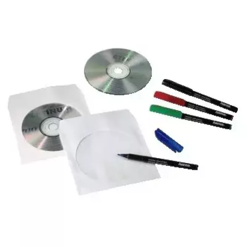 Hama papierové obaly na CD-ROM 50, biele 50 diskov