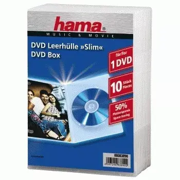 Hama DVD jewel case, slim 10, transparentné 10 diskov
