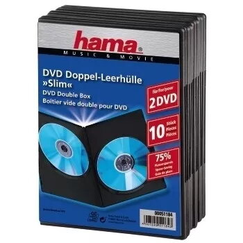 Hama 51184 DVD slim dvojitý box čierny 2 disky