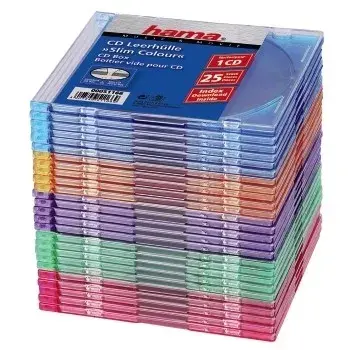 Hama CD slim box balenie 25 ks, farebný 1 disk viacfarebné