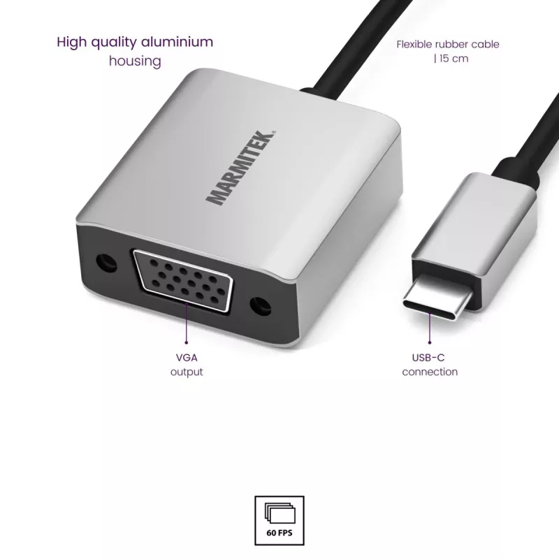 Marmitek Connect USB C to VGA - USB-C na VGA adaptér