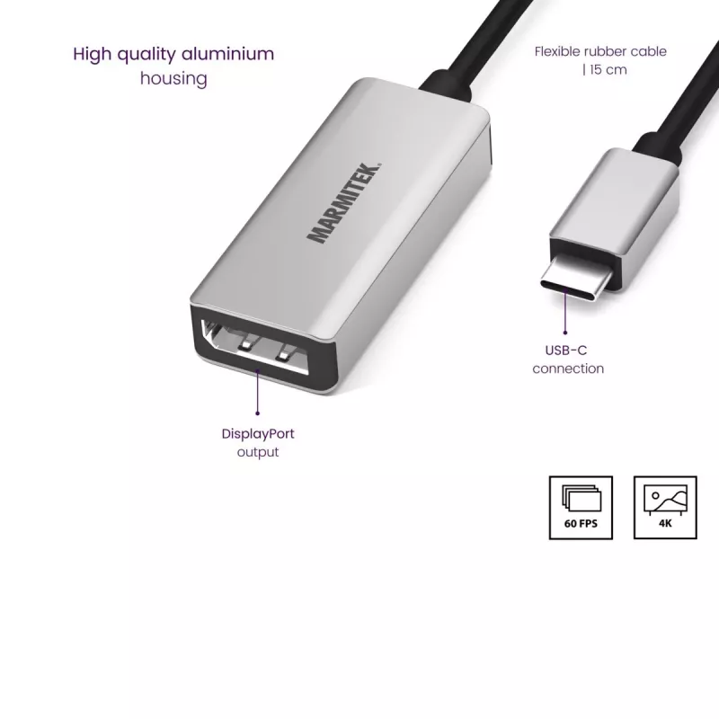 USB-C na DisplayPort adaptér Marmitek 8371 4K 60Hz