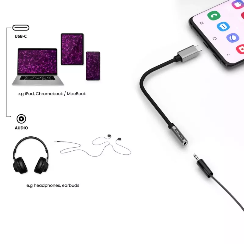 Marmitek Connect USB-C > Audio 8374 adaptér pre audio zariadenia