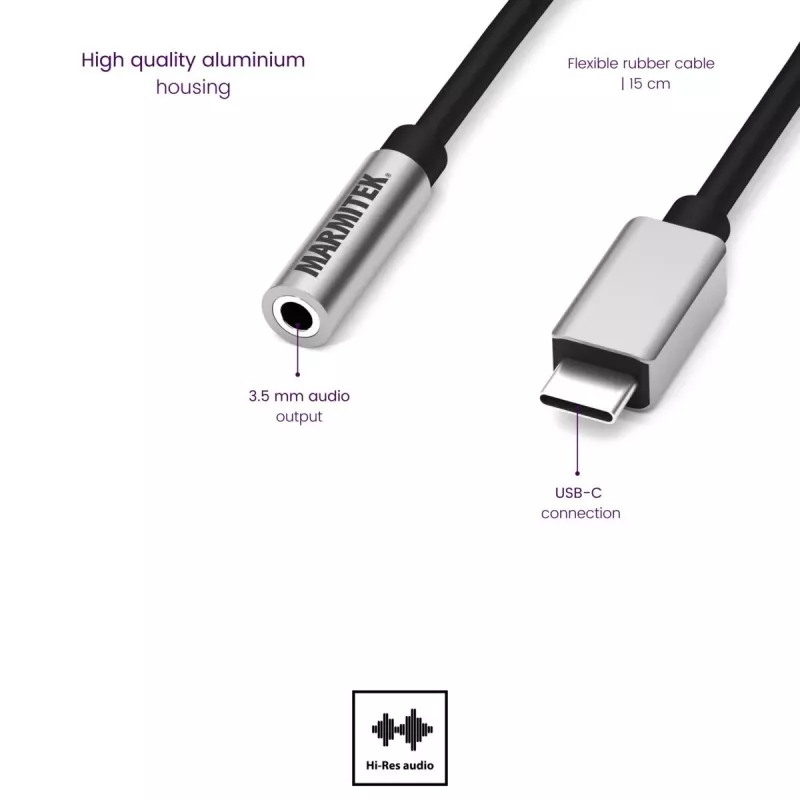 Marmitek Connect USB-C > Audio 8374 adaptér pre audio zariadenia