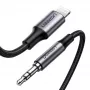 Ugreen 70509 kábel k mobilnému telefónu strieborný 1 m 3,5 mm Lightning