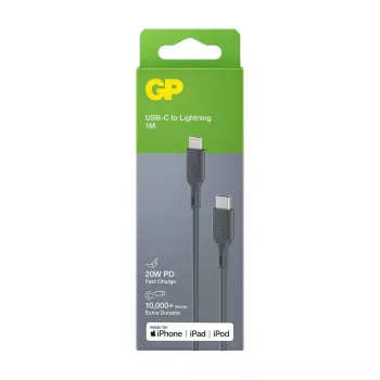 Kábel GP Batteries CL1P 1m sivý Lightning USB C