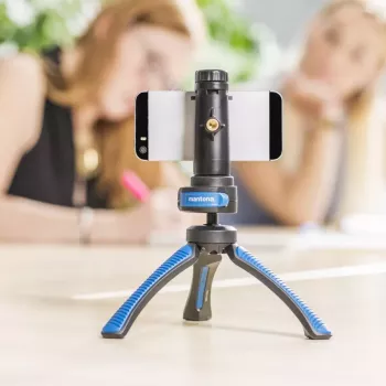 Stativ Mantona 21405 smartfón digitálny fotoaparát 3 nohy čierna modrá