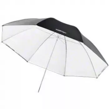 Walimex dáždnik 17655 čierny biely priemer 109 cm hmotnosť 395 g