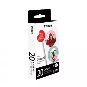Canon ZINK™ 1.3” predrezané okrúhle samolepky, 20 listov