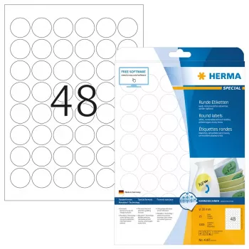 Samolepiace etikety HERMA odnímateľné A4 Ø 30 mm 1200 kusov
