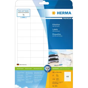 HERMA Premium etikety A4 48,3x25,4 mm 1100 kusov
