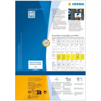 HERMA 9501 samolepiaca etiketa obdĺžnik trvalá biela 50 kusov