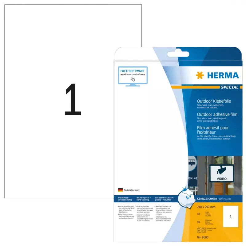Samolepiaca tlačová etiketa HERMA Labels A4 vonkajšia fólia 210x297 mm