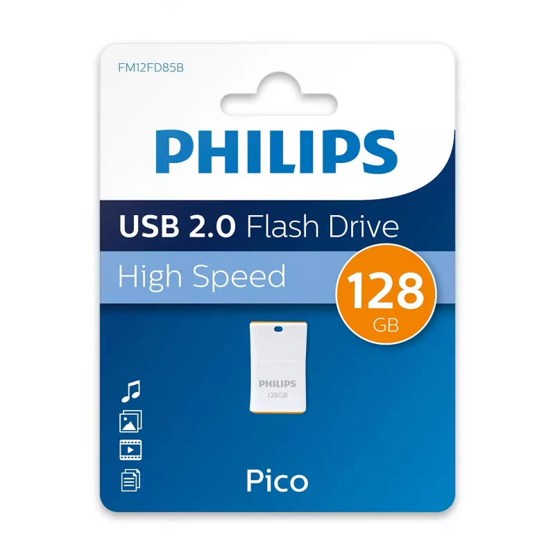 Philips Pico USB kľúč 128 GB USB Type-A 2.0 oranžový, biely